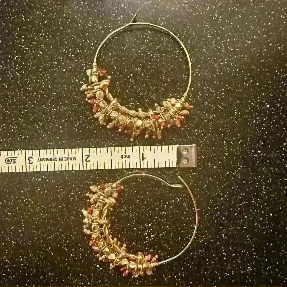 Gas Bijoux France boho style gold plated earrings with crystals